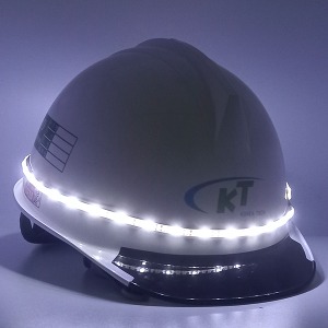야간안전모 LED반사띠(화이트) CR2032용 안전모부착 건전지포함 LED안전용품