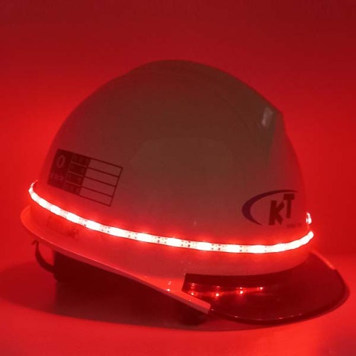 야간안전모 LED반사띠(레드) CR2032건전지용 안전모부착 LED안전용품